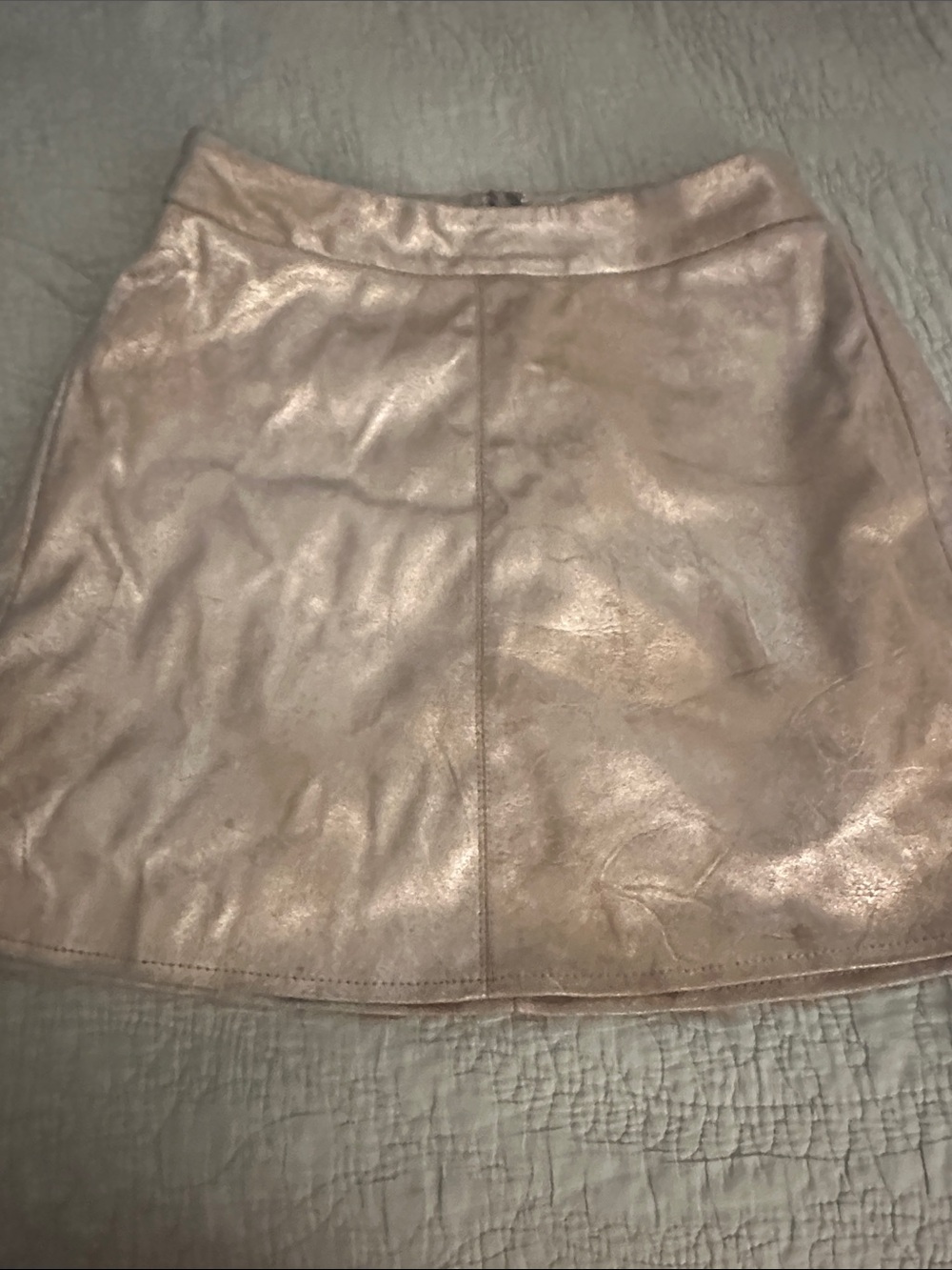 cupcakes & cashmere Metallic Gold Mini Skirt